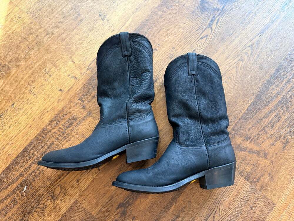 Men's Black Leather Western Boots